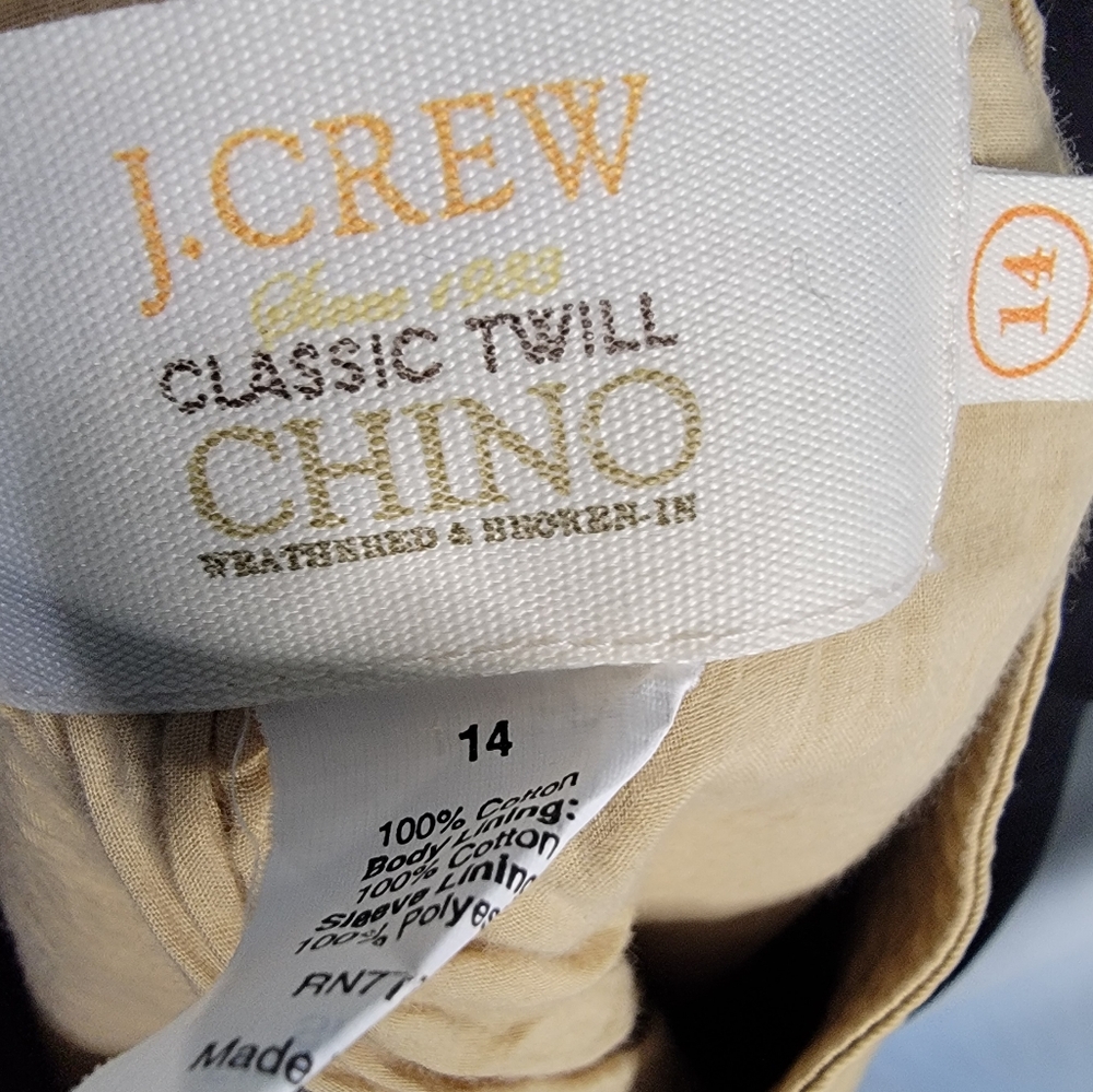 J.Crew Classic Twill Chino jacket, Sz14 - Picture 4 of 6